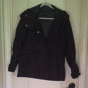 Yoki Women's Black Pea Coat